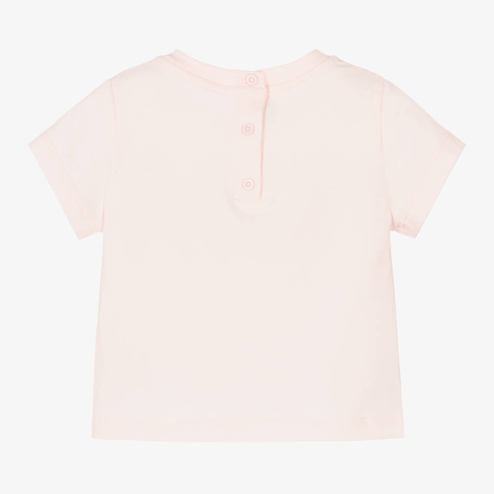 Fendi - Baby Girls Pink Cotton T-Shirt | Childrensalon Outlet