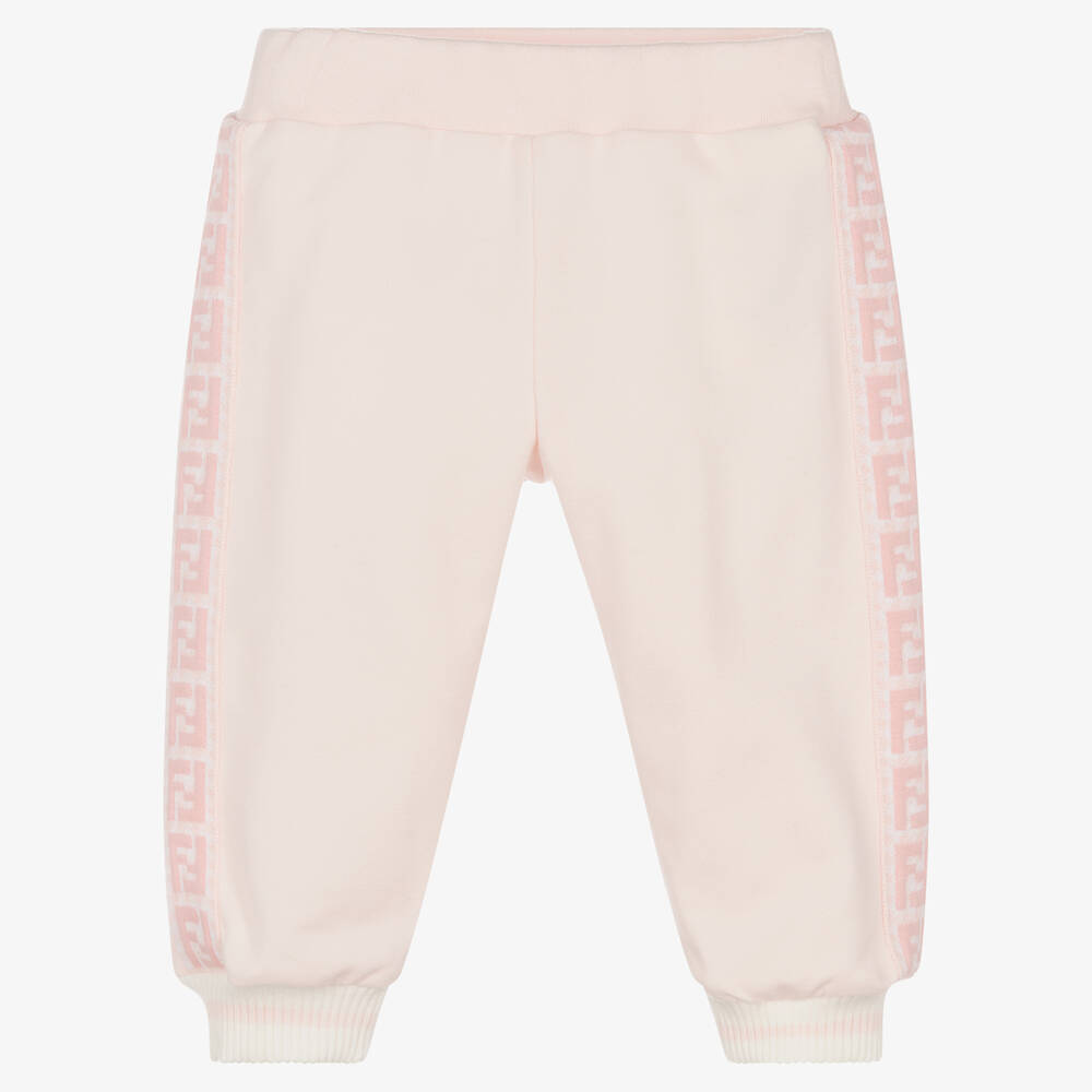 Baby Girls Pink FF Logo Cotton Joggers