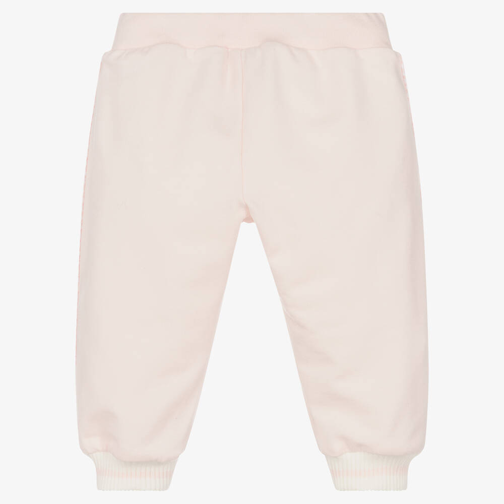 Fendi Baby Girls Pink FF Logo Cotton Joggers Childrensalon Outlet
