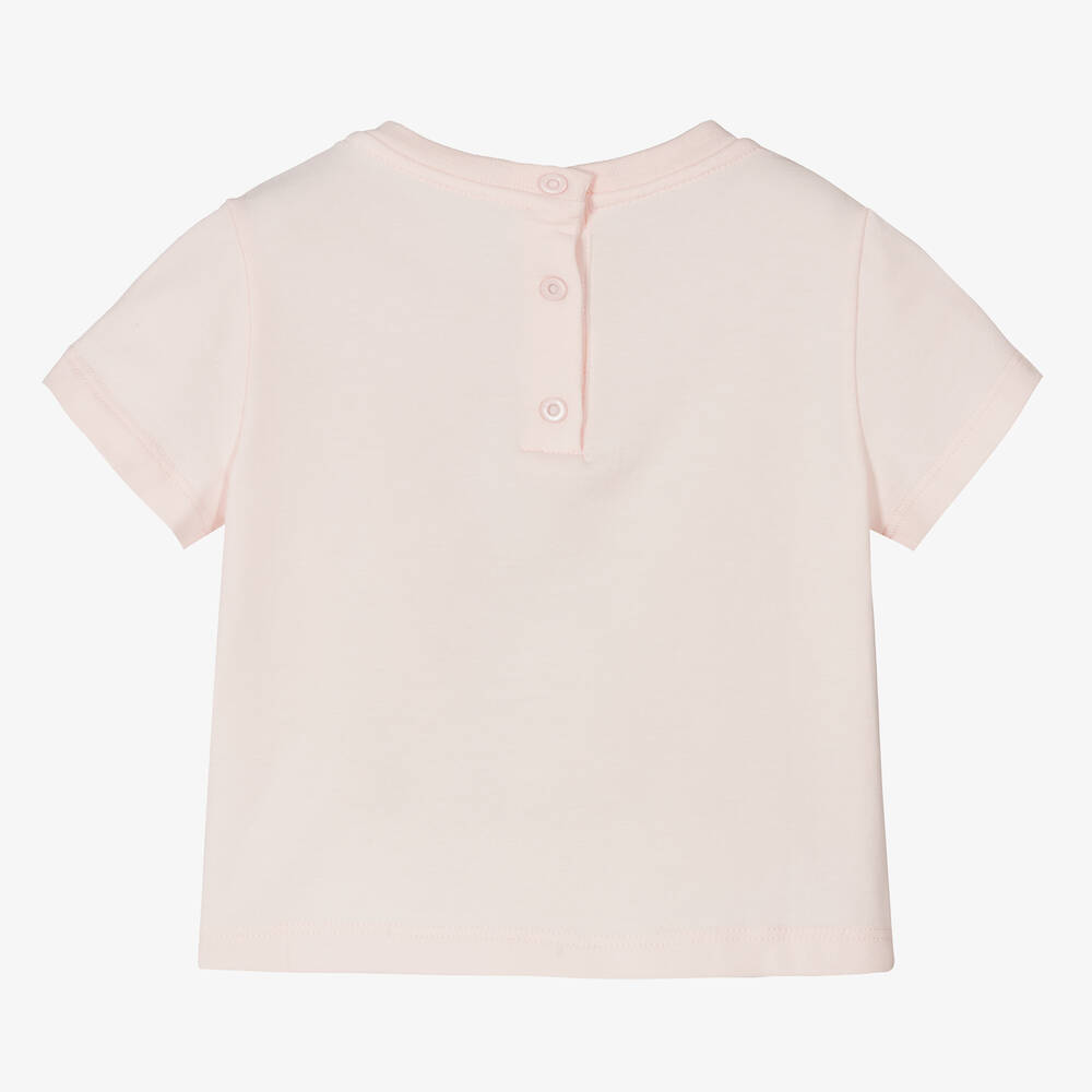 Fendi-Baby Girls Pink FF Teddy T-Shirt | Childrensalon Outlet