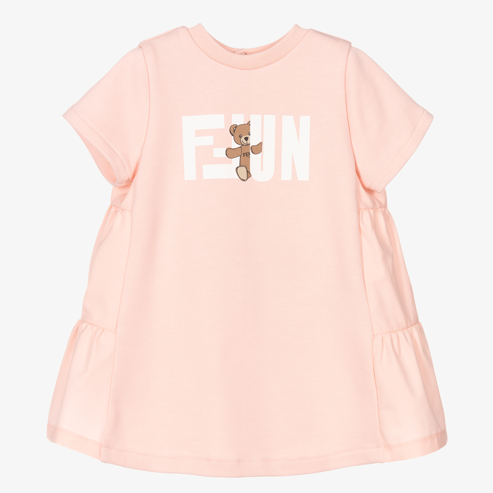 Fendi - فستان قطن لون زهري | Childrensalon