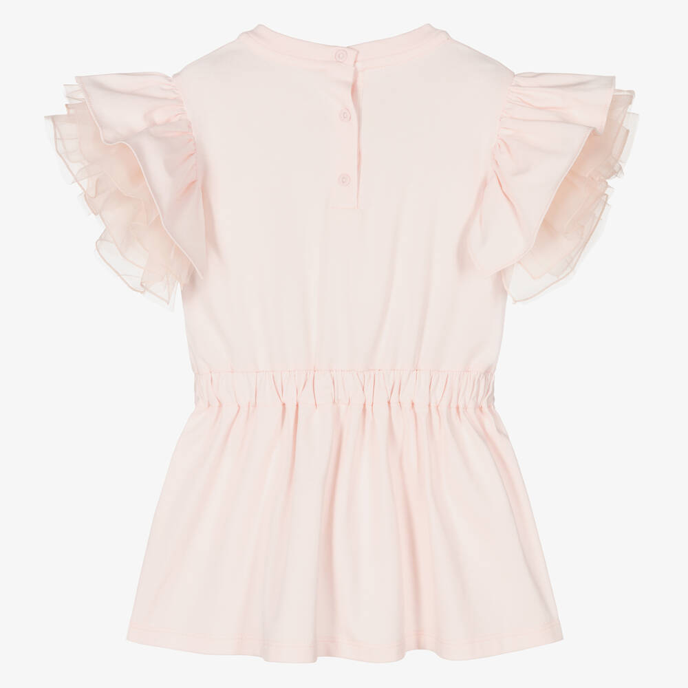 فندي-فستان قطن جيرسي لون زهري للمولودات | Childrensalon Outlet