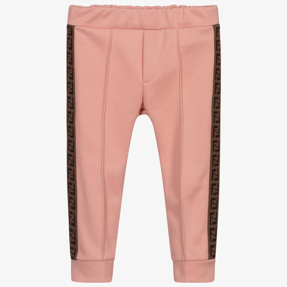 Fendi - Baby Girls Pink Logo Trousers | Childrensalon