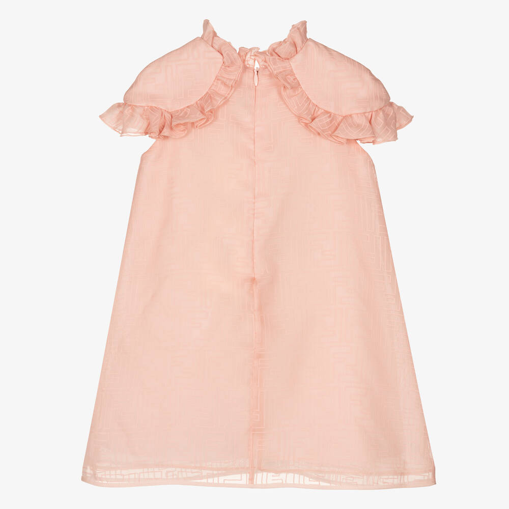 Fendi Baby Girls Pink Silk Logo Dress Childrensalon Outlet