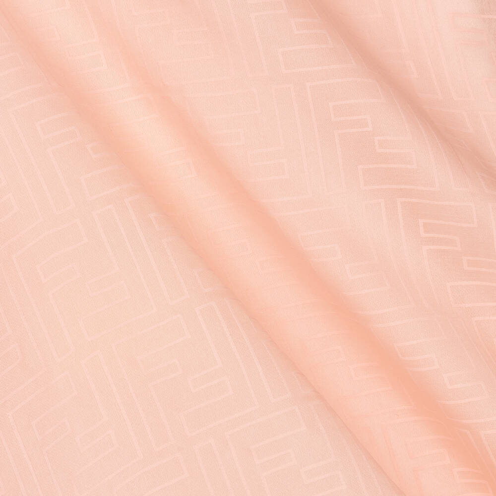 Fendi-Baby Girls Pink Silk Logo Dress | Childrensalon Outlet
