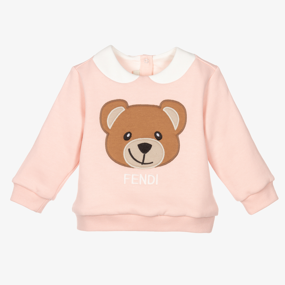 Fendi - Sweat rose Bébé fille | Childrensalon