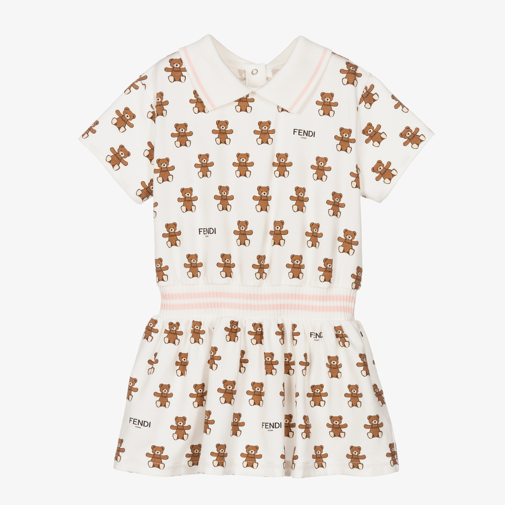 Fendi - Robe blanche Bébé fille  | Childrensalon