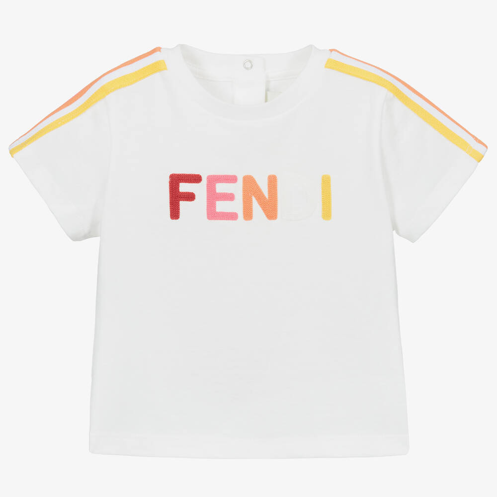 Fendi - Белая футболка для девочек | Childrensalon