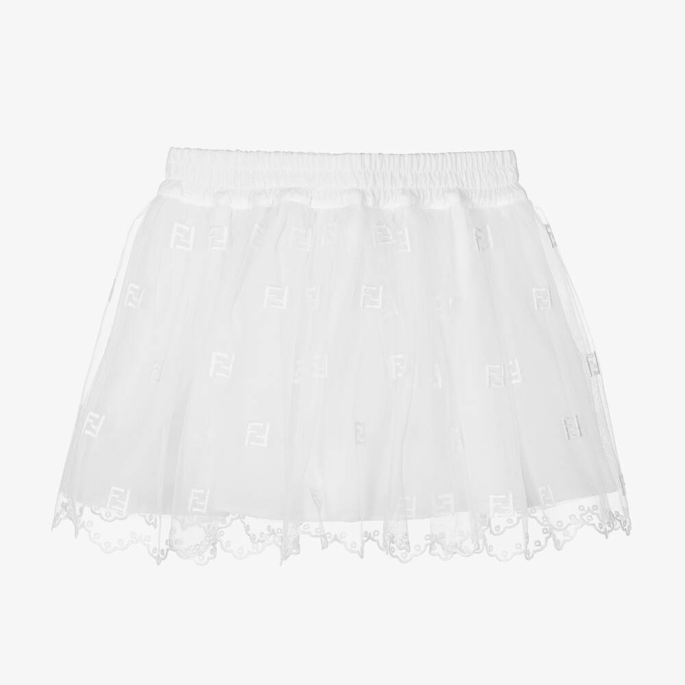 فندي-تنورة تول لون أبيض للمولودات | Childrensalon Outlet