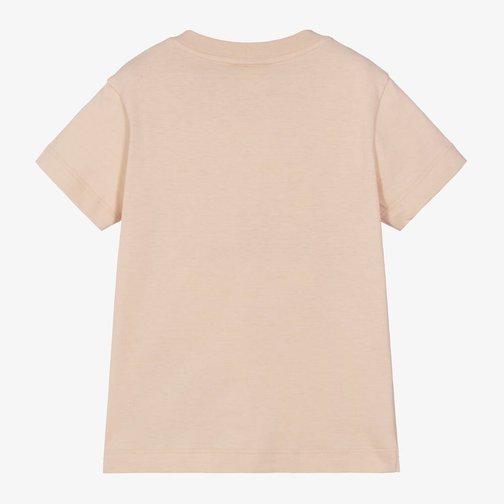 Fendi-Beige Cotton FF Logo T-Shirt | Childrensalon Outlet