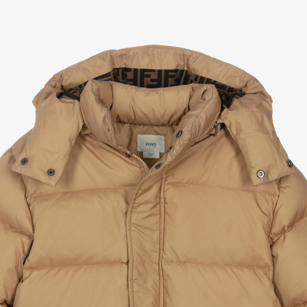Fendi-جاكيت منفوخ بيج بشعار | Childrensalon Outlet