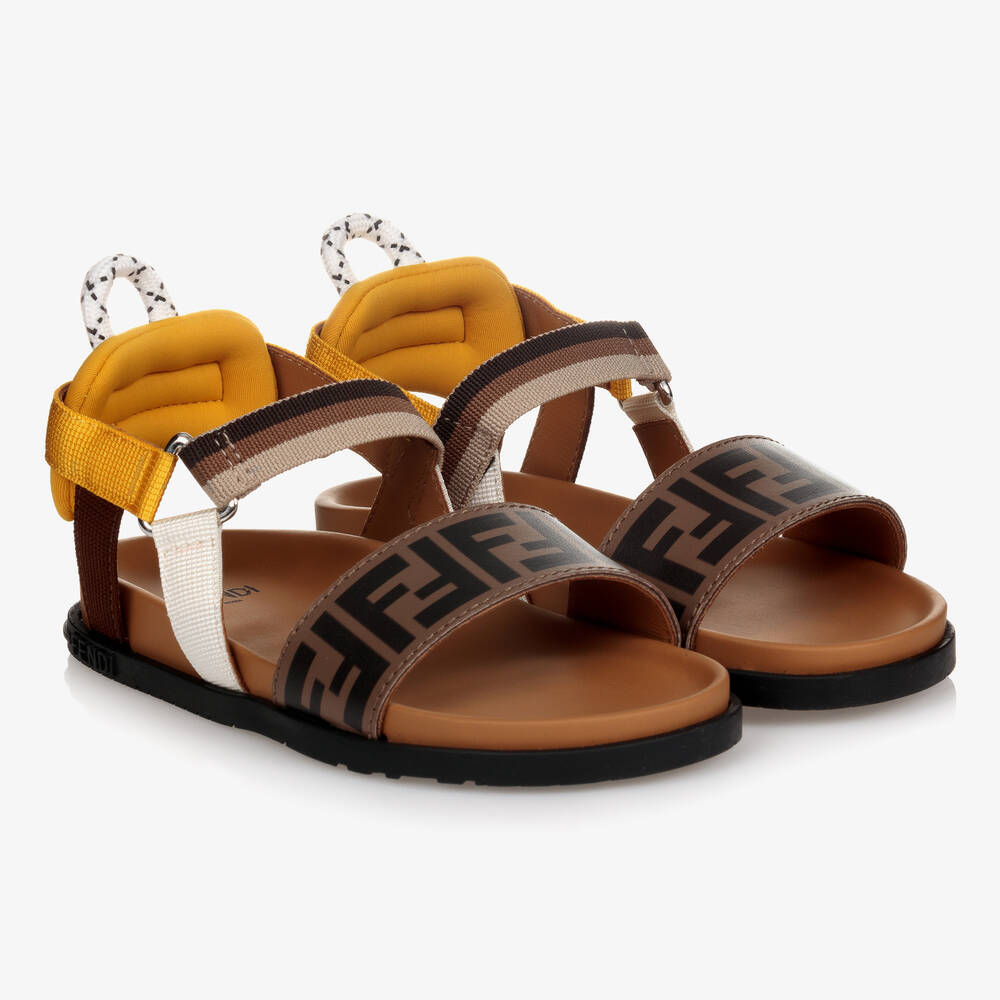Fendi - Beige FF Sandals | Childrensalon