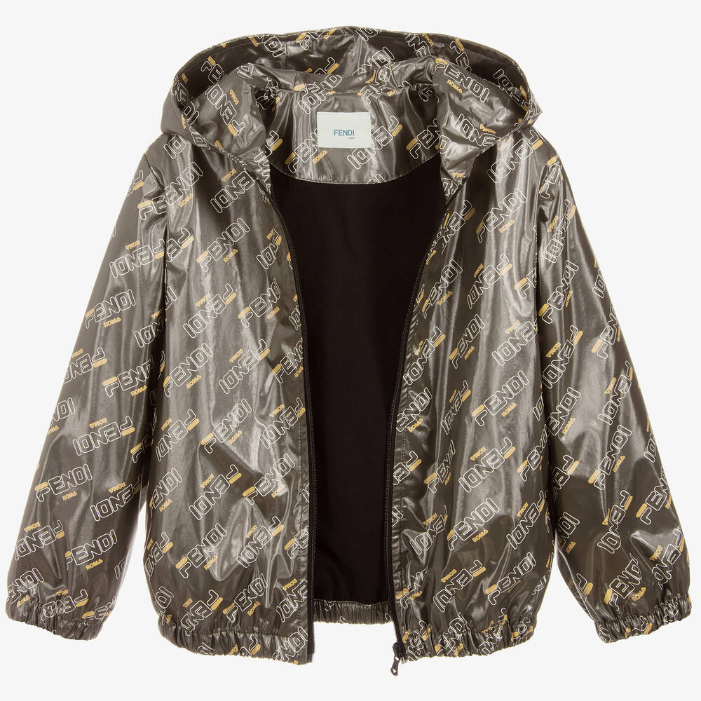 فندي Mania-جاكيت لوغو واقي من المطر لون بيج | Childrensalon Outlet