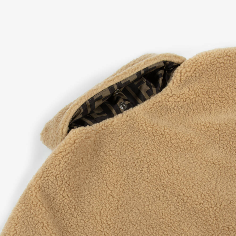 Fendi-جاكيت صبياني من الفرو البيج | Childrensalon Outlet