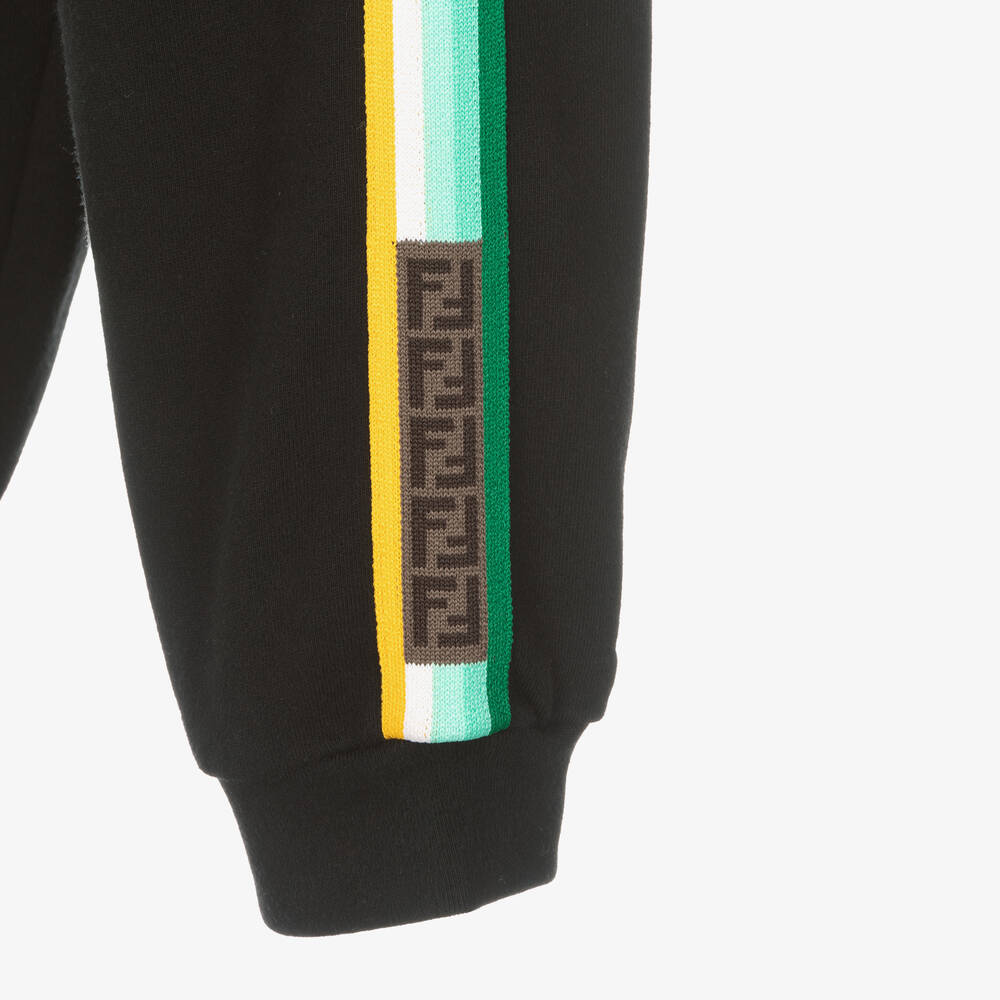 Fendi-Black Cotton Joggers | Childrensalon Outlet