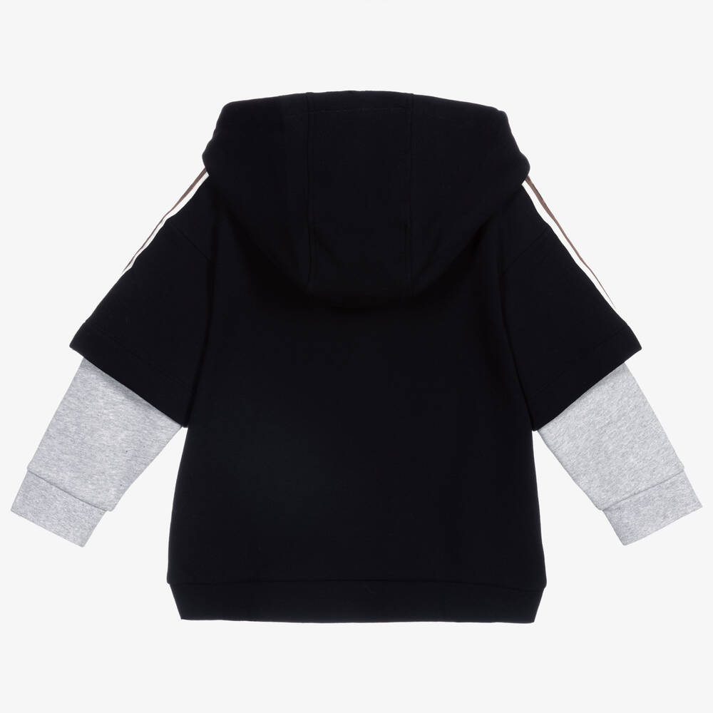 Fendi-Black Cotton Logo Sweatshirt | Childrensalon Outlet