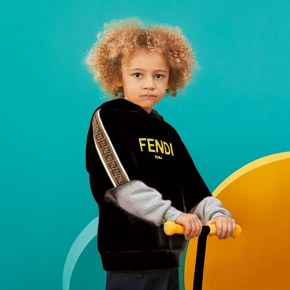 Fendi Black Cotton Logo Sweatshirt