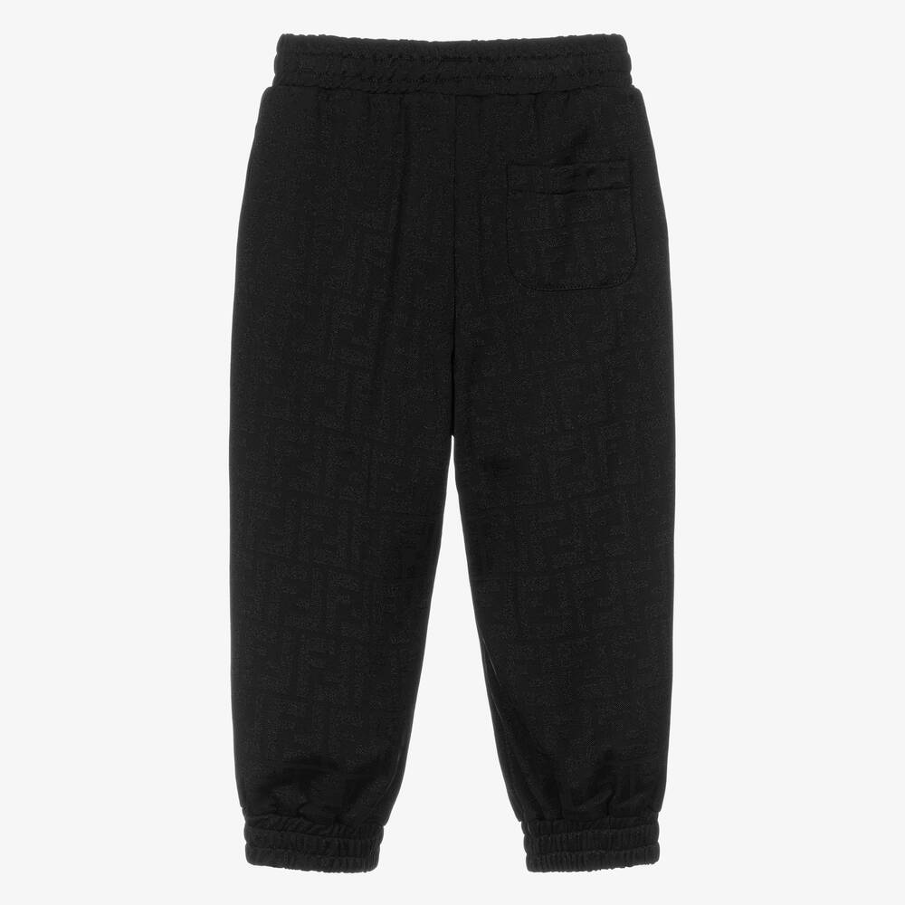 Fendi Black FF Logo Joggers Childrensalon Outlet