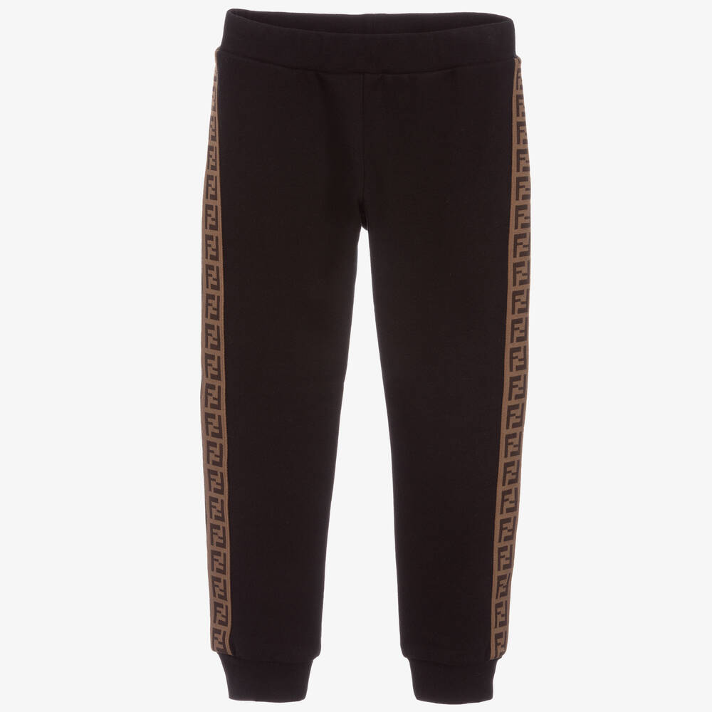 Fendi - Black FF Tape Joggers | Childrensalon