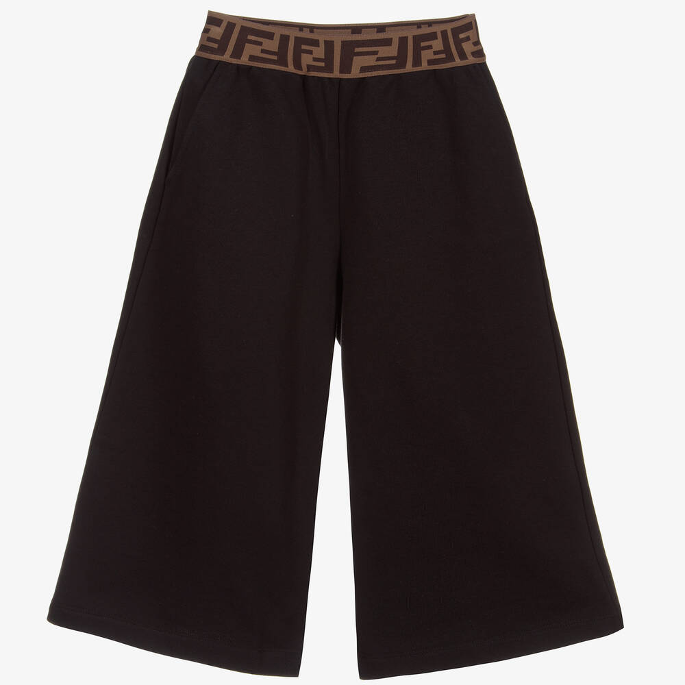 Fendi-Black Jersey Logo Culottes  | Childrensalon Outlet