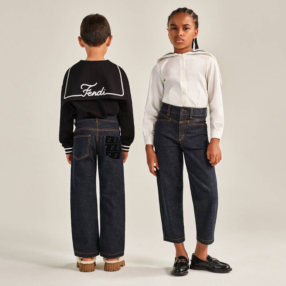 Fendi-Black Leather Loafer Shoes | Childrensalon Outlet