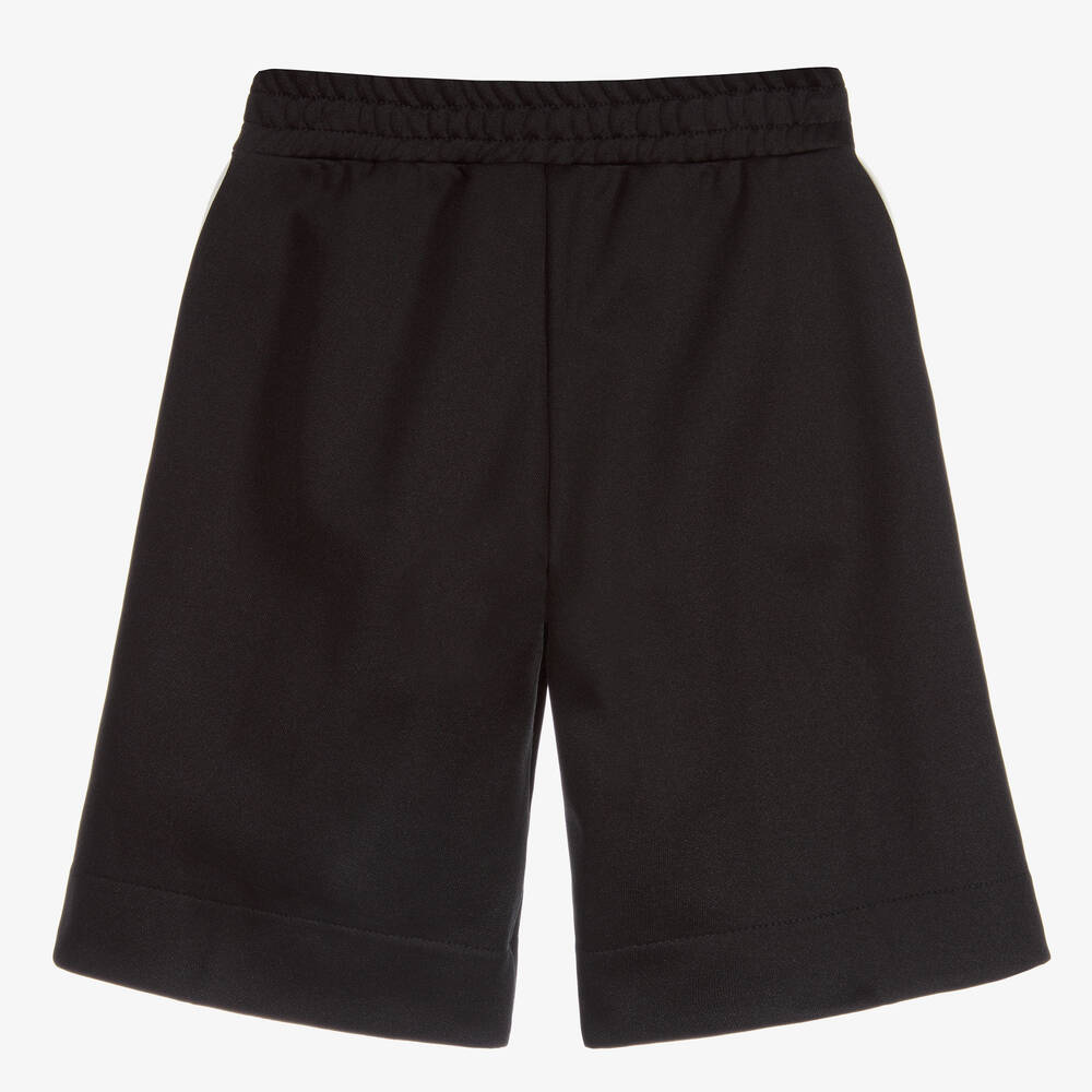 Fendi-Black Logo Tape Shorts | Childrensalon Outlet