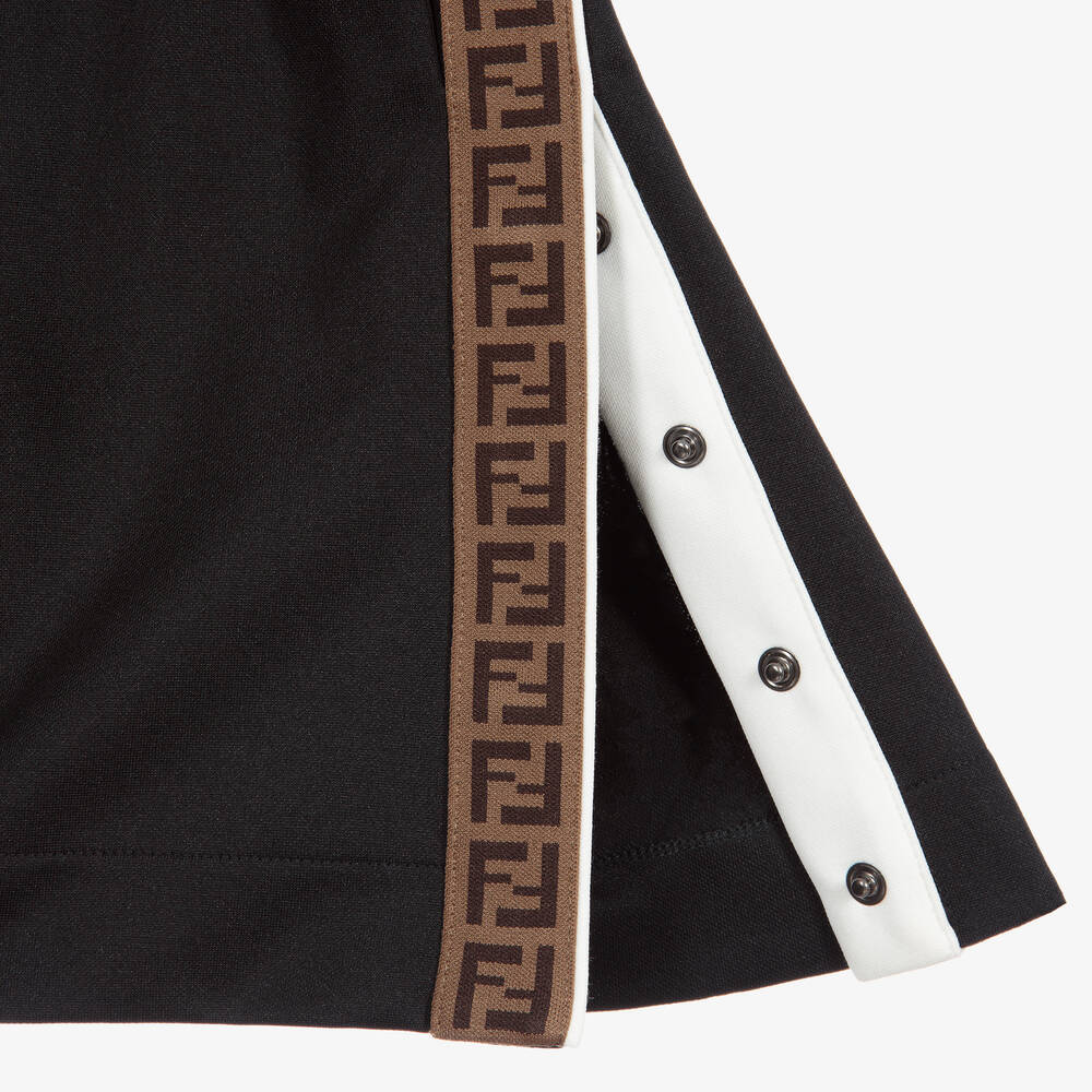 Fendi-Black Logo Tape Shorts | Childrensalon Outlet