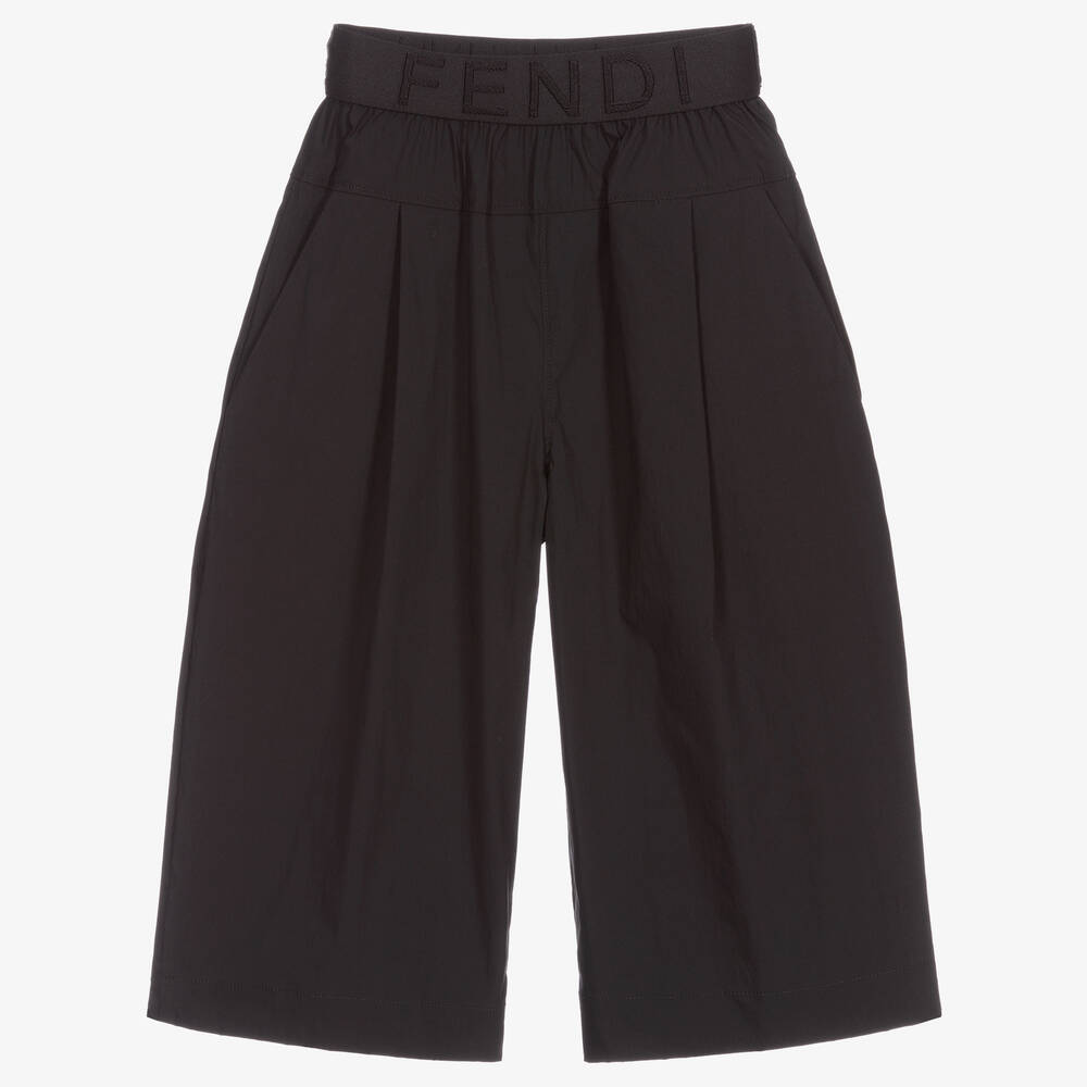 Fendi-Black Logo Waistband Culottes | Childrensalon Outlet