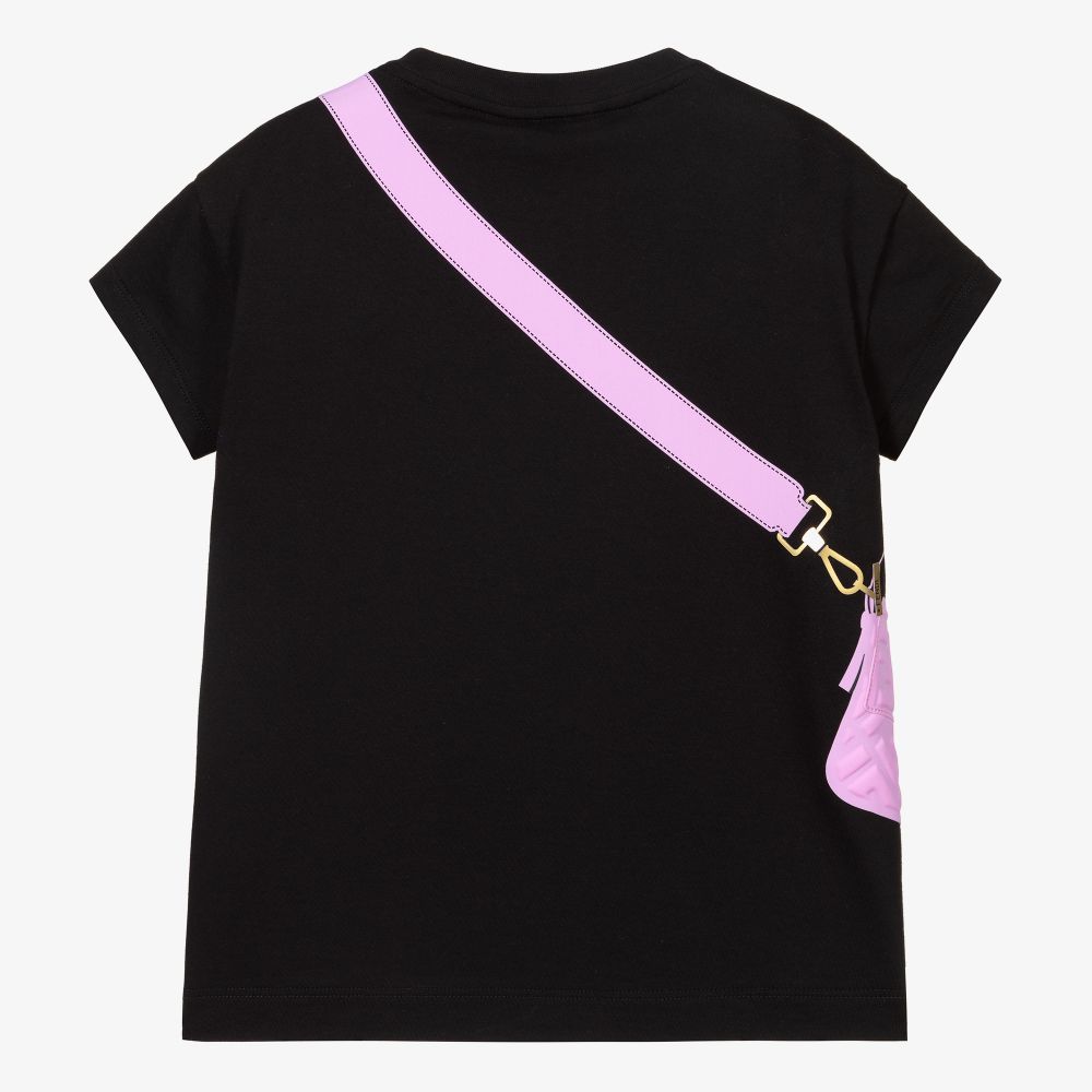 Fendi - Girls Pink Cotton Bag T-Shirt