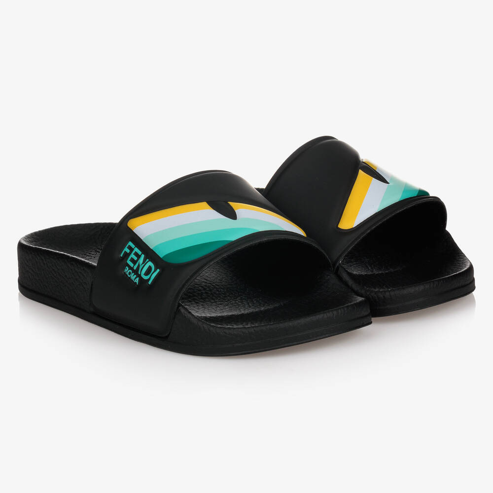 Fendi - Black Sliders | Childrensalon