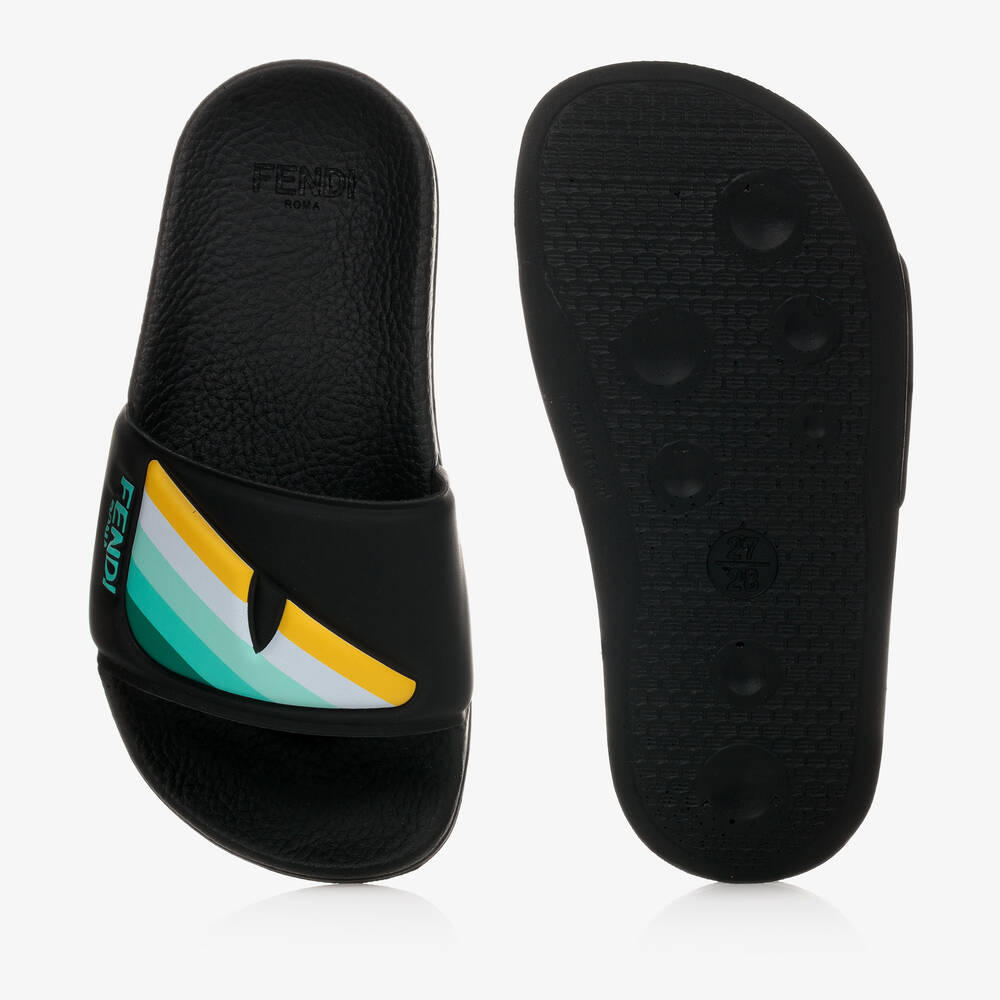 فندي-شبشب سلايدرز جيلي لون أسود | Childrensalon Outlet