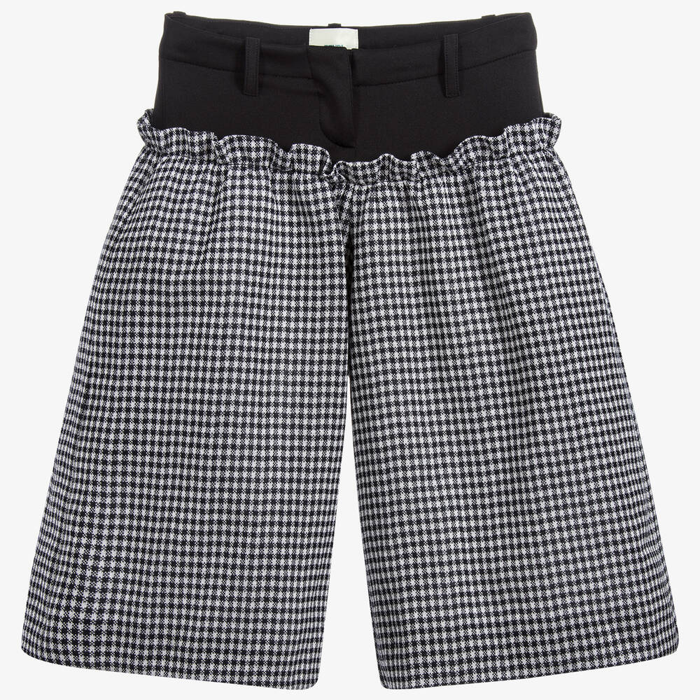 Fendi - Black & White Check Culottes | Childrensalon