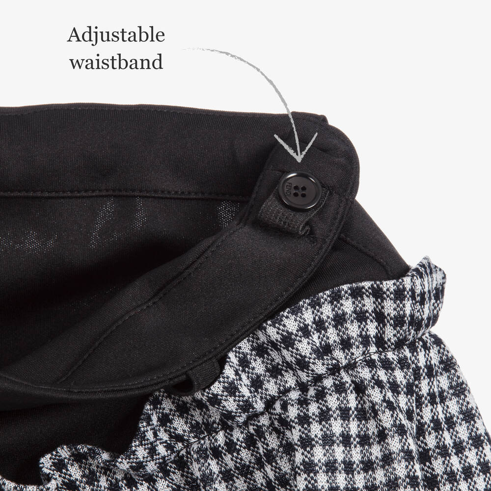 Fendi-Black & White Check Culottes | Childrensalon Outlet