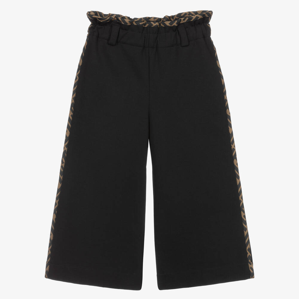 Fendi - Pantalon large noir en jersey | Childrensalon