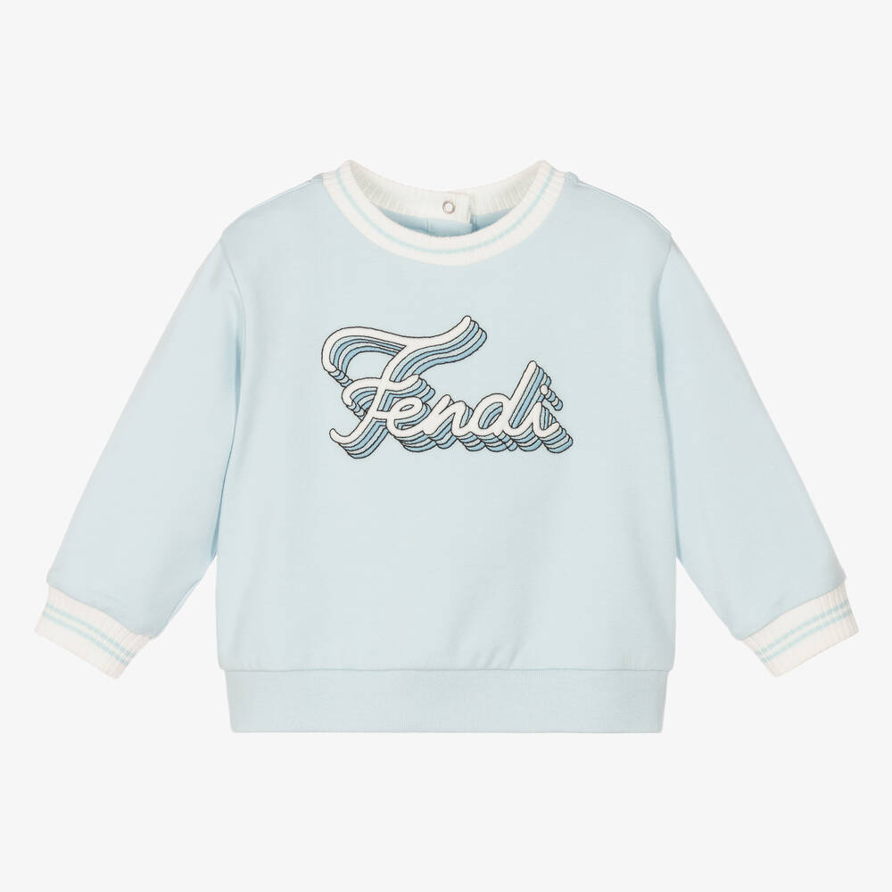 Fendi - Sweat bleu en coton Bébé | Childrensalon