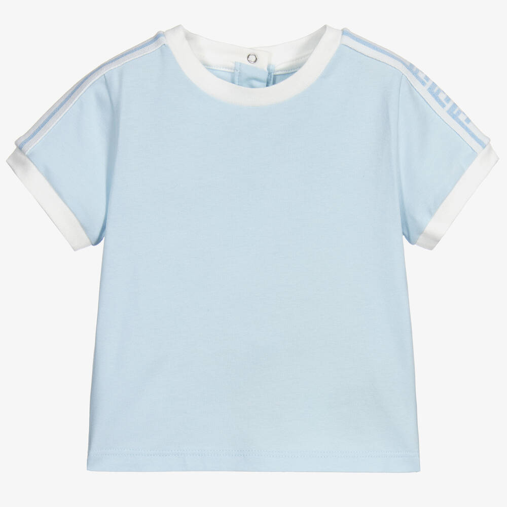 Fendi - Blue Cotton Baby T-Shirt | Childrensalon