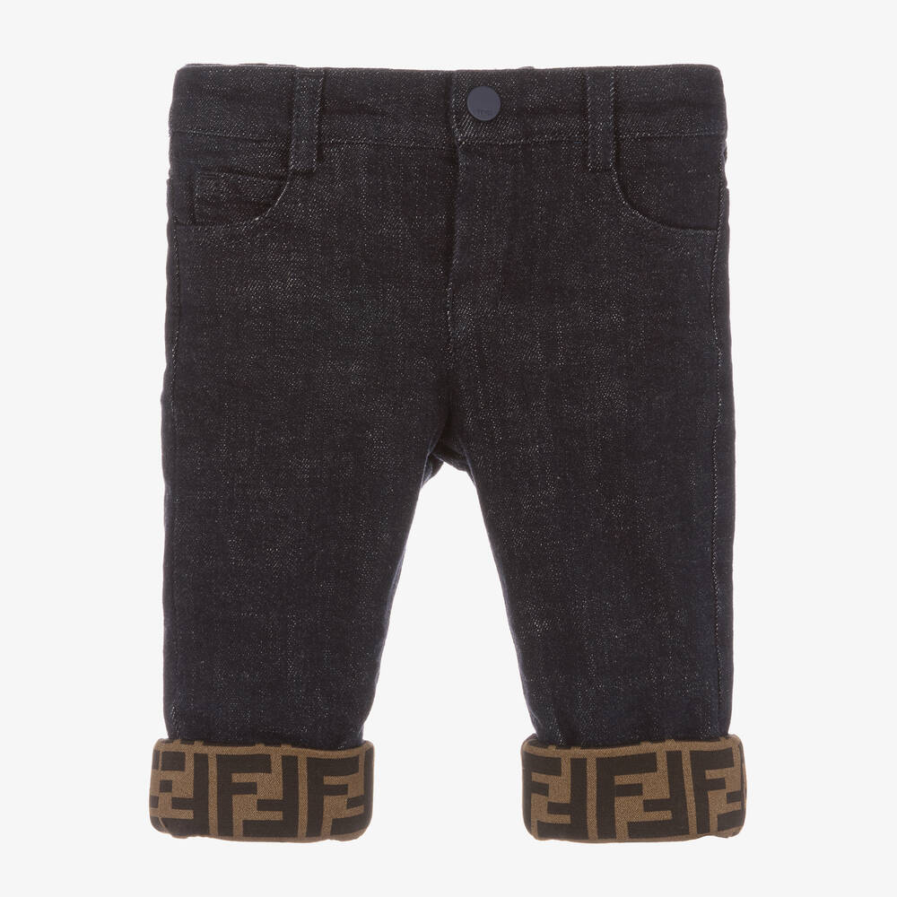 Fendi-Blue Denim FF Baby Jeans | Childrensalon Outlet