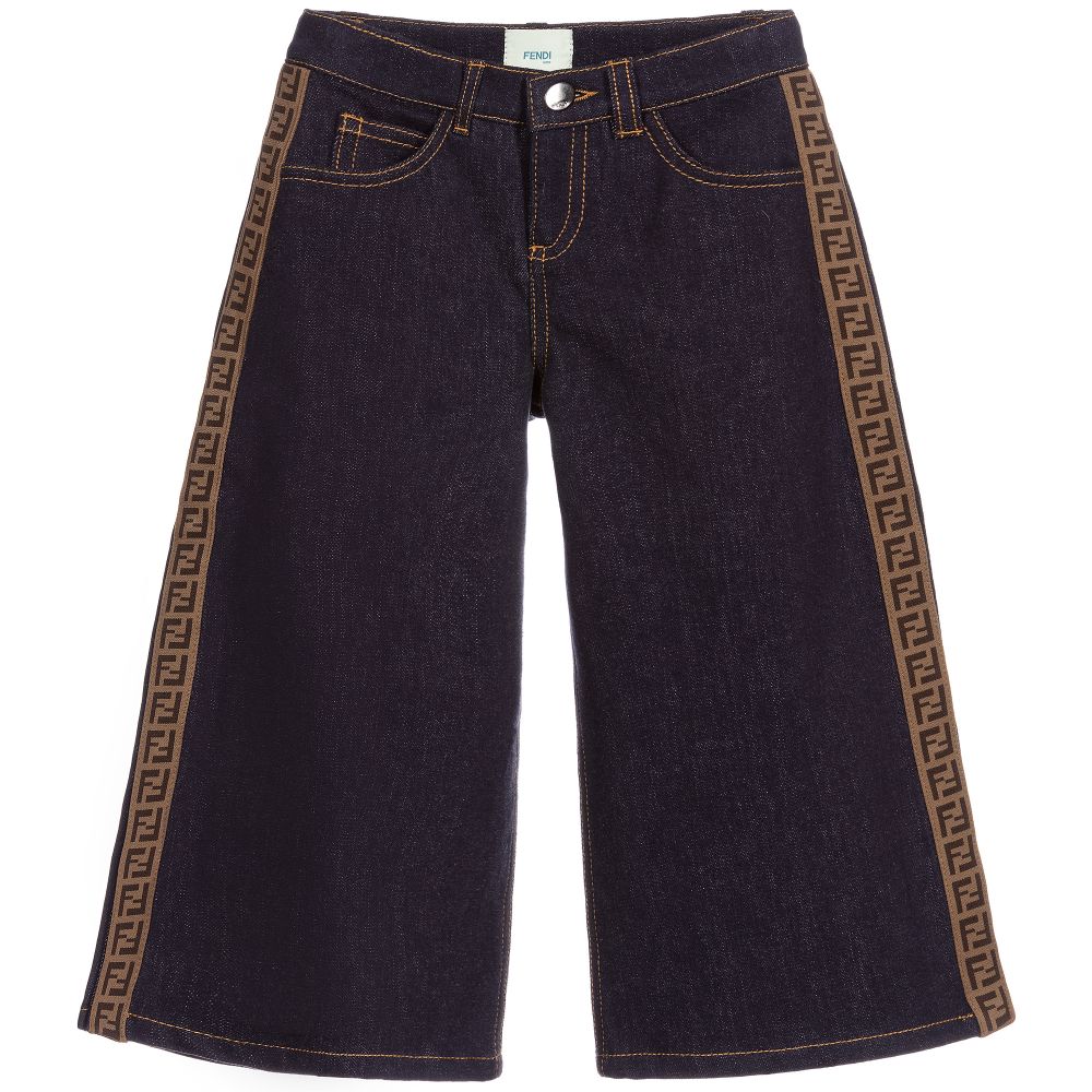 Fendi - Широкие синие джинсы | Childrensalon