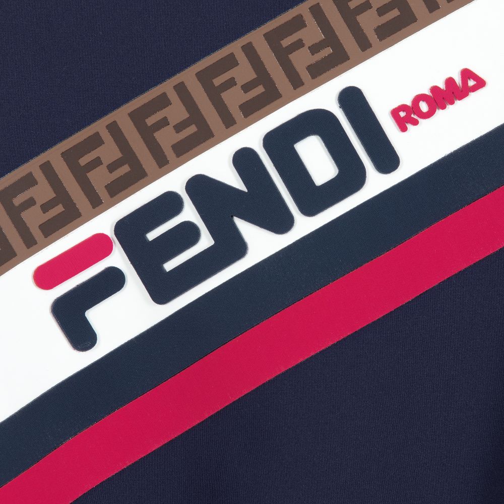 Fendi Mania - Blue Logo Zip-Up Top | Childrensalon Outlet