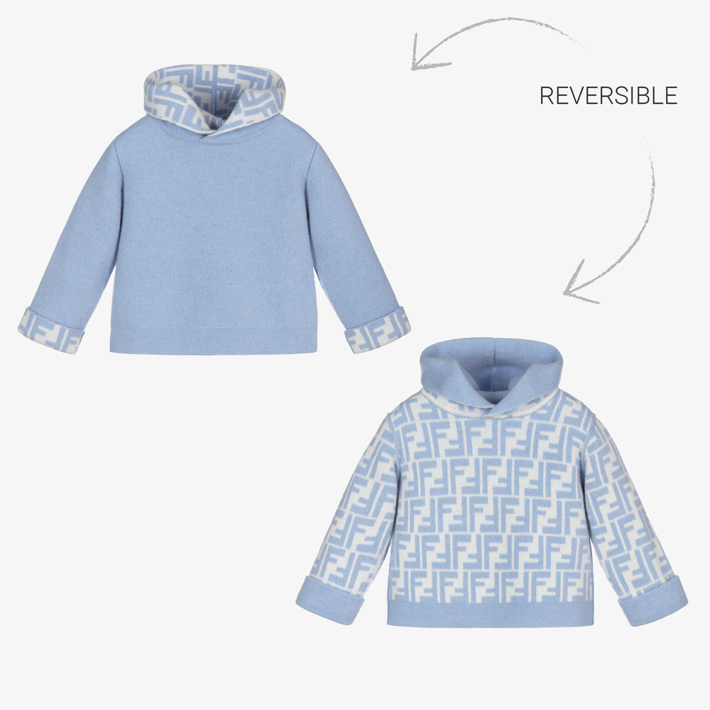 Fendi - Blue Reversible Baby Sweater | Childrensalon