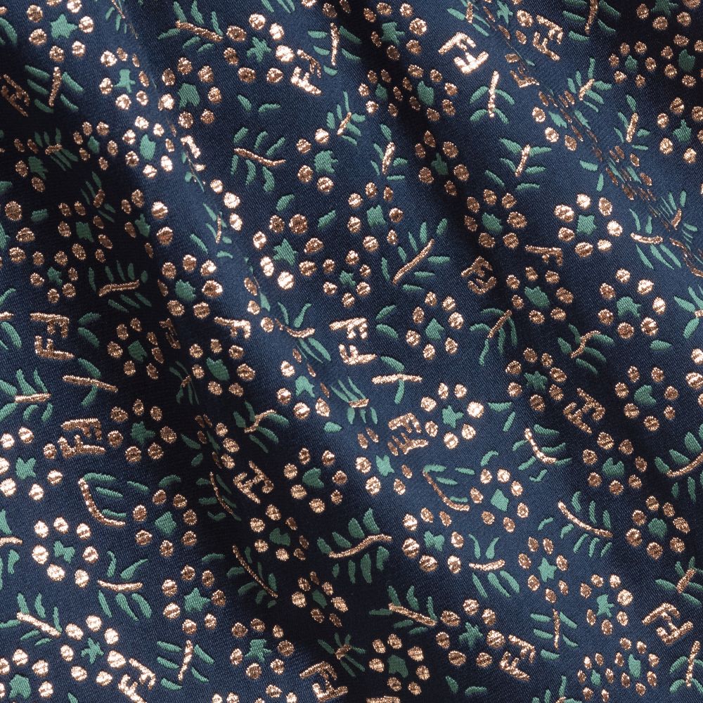 Fendi Blue Silk Blend Jacquard Dress