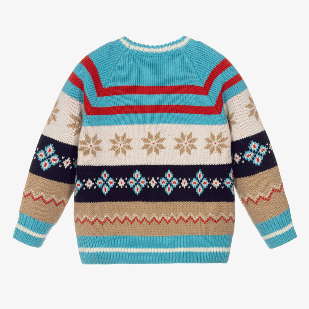 Fendi-Синий полосатый шерстяной джемпер | Childrensalon Outlet