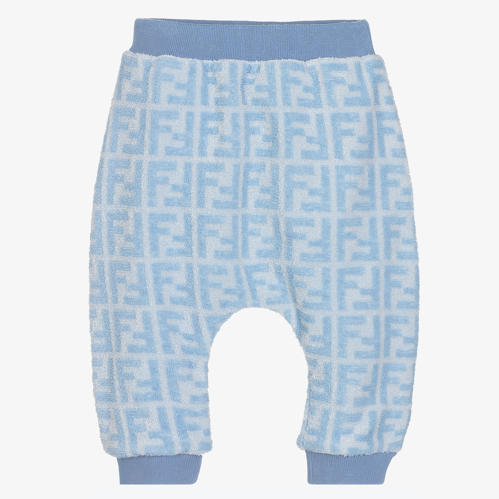 Fendi - Blue Towelling Baby Trousers | Childrensalon