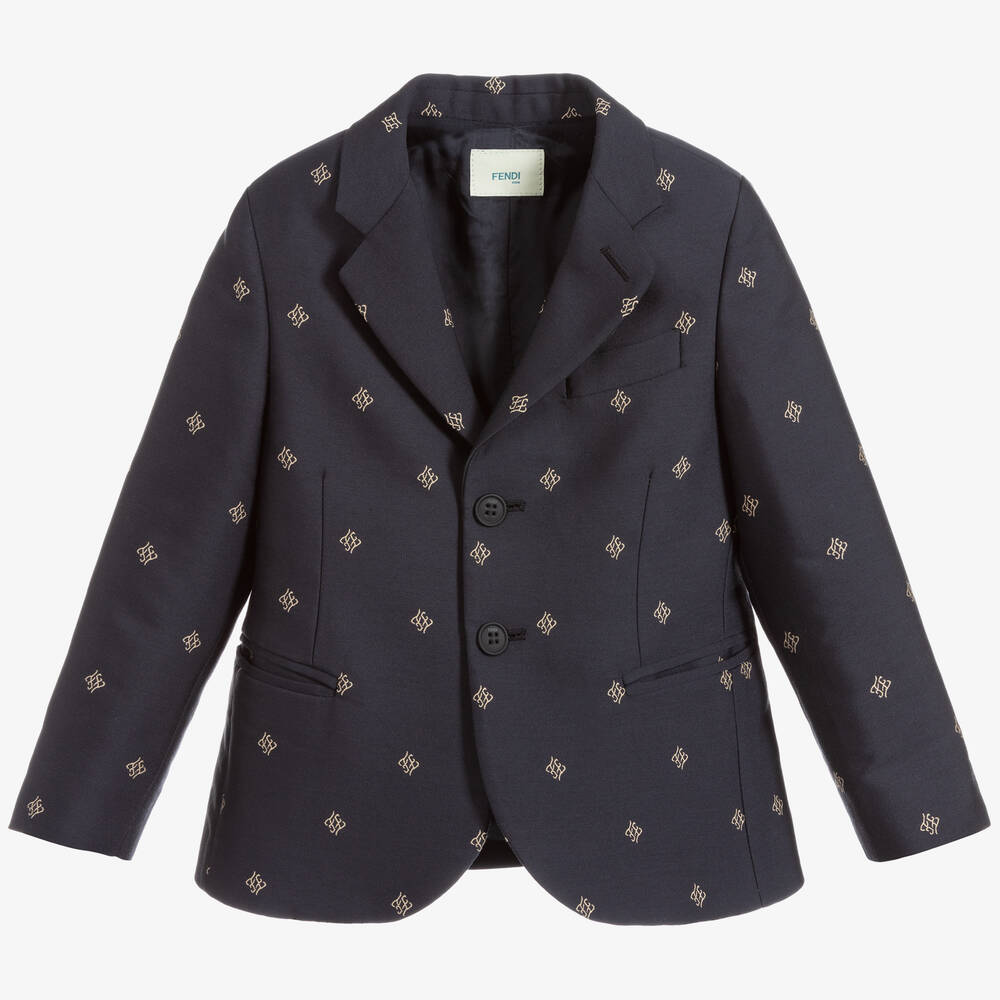 Fendi - Blue Wool Blazer Jacket | Childrensalon