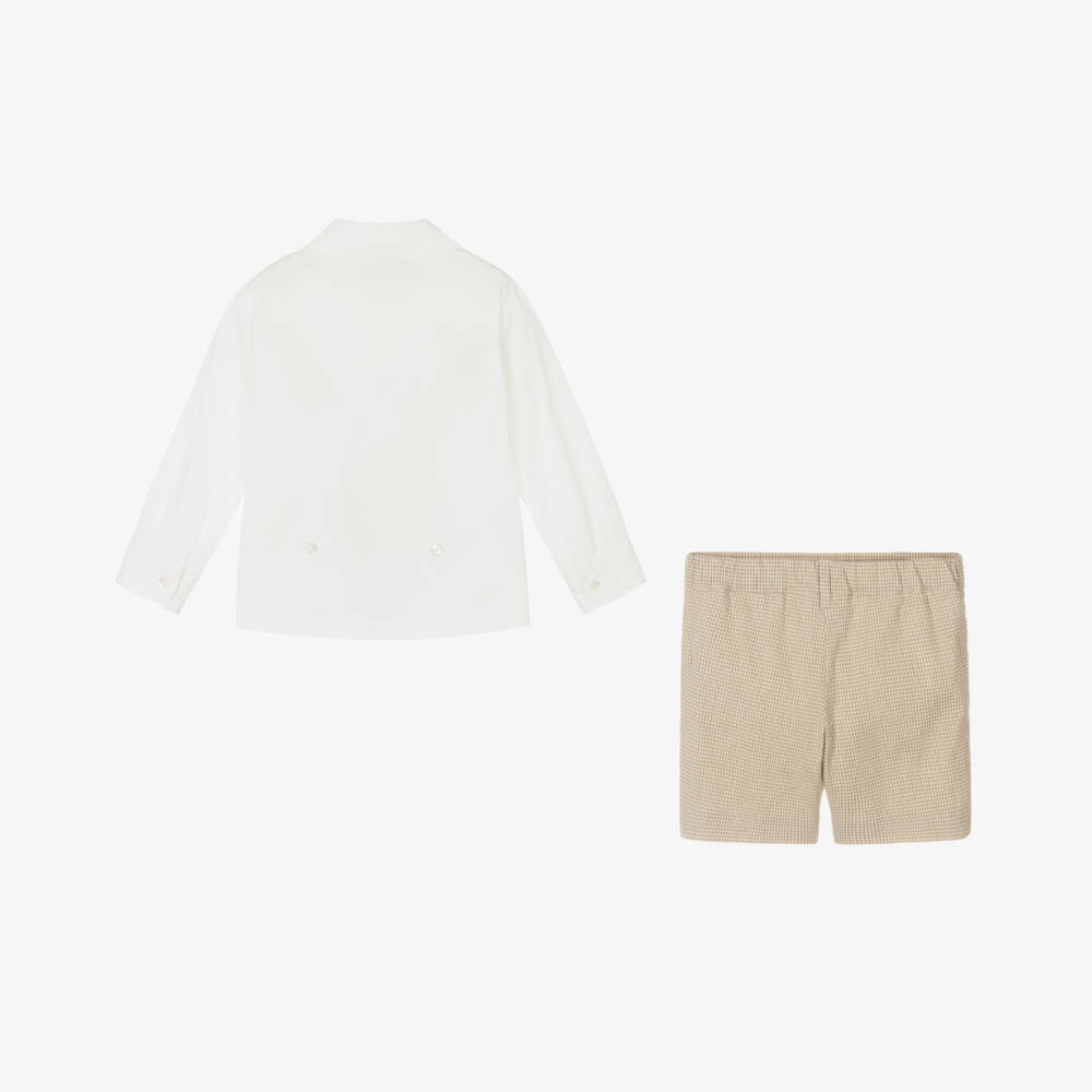 Fendi-Boys Beige Classic Buster Suit | Childrensalon Outlet