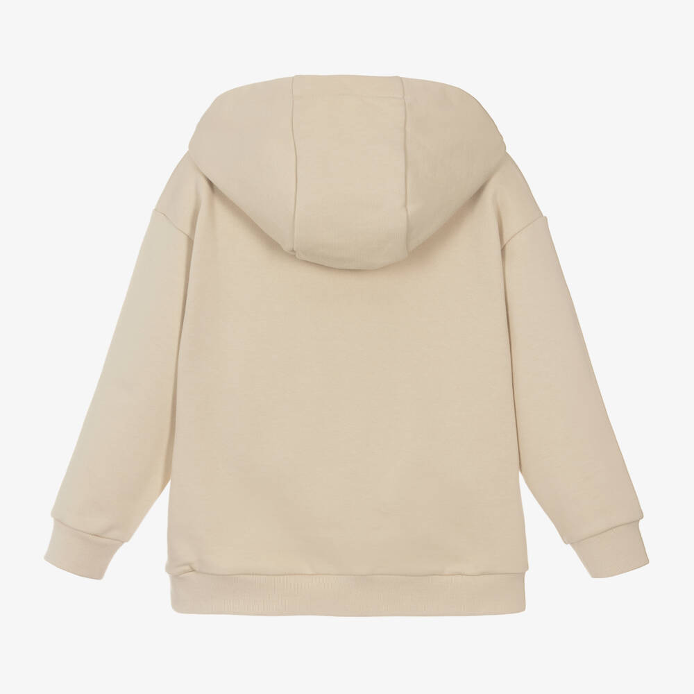 Fendi-Бежевая хлопковая толстовка с логотипом для мальчиков | Childrensalon Outlet