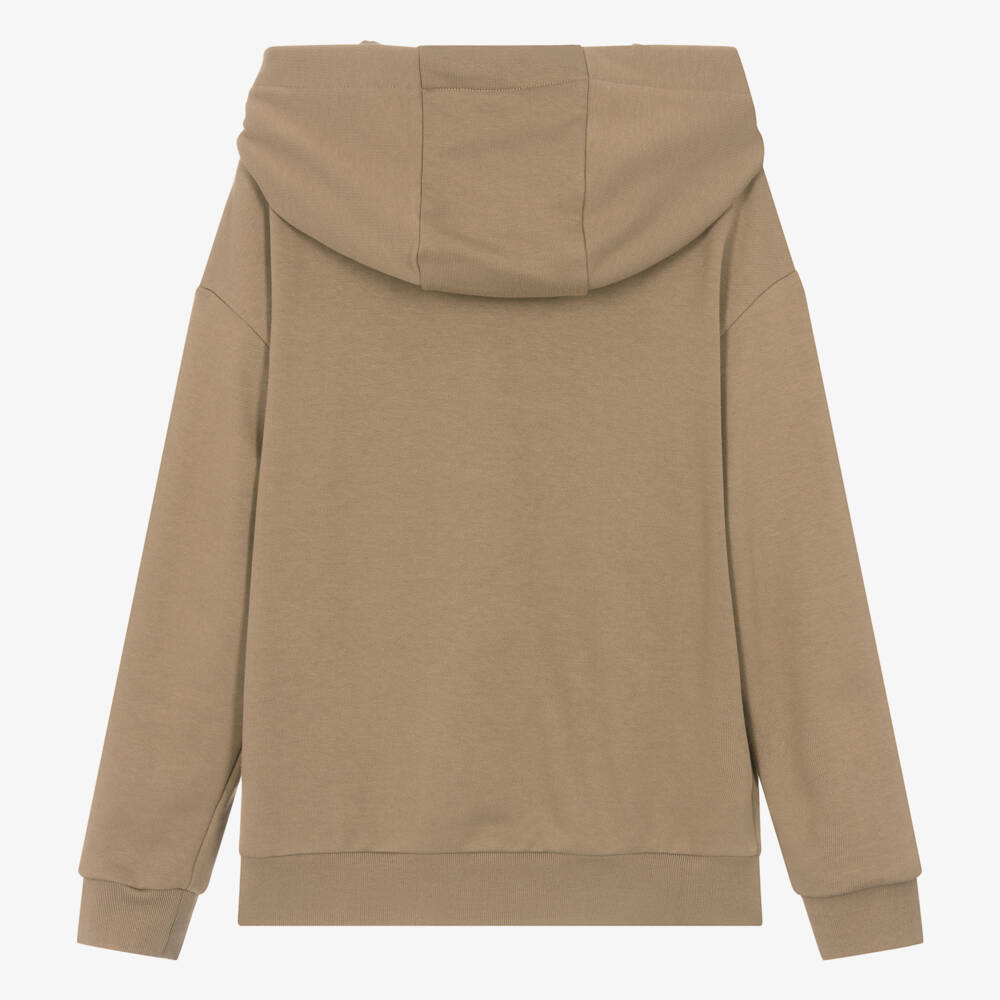 Fendi-Хлопковый бежевый худи с логотипом для мальчиков | Childrensalon Outlet