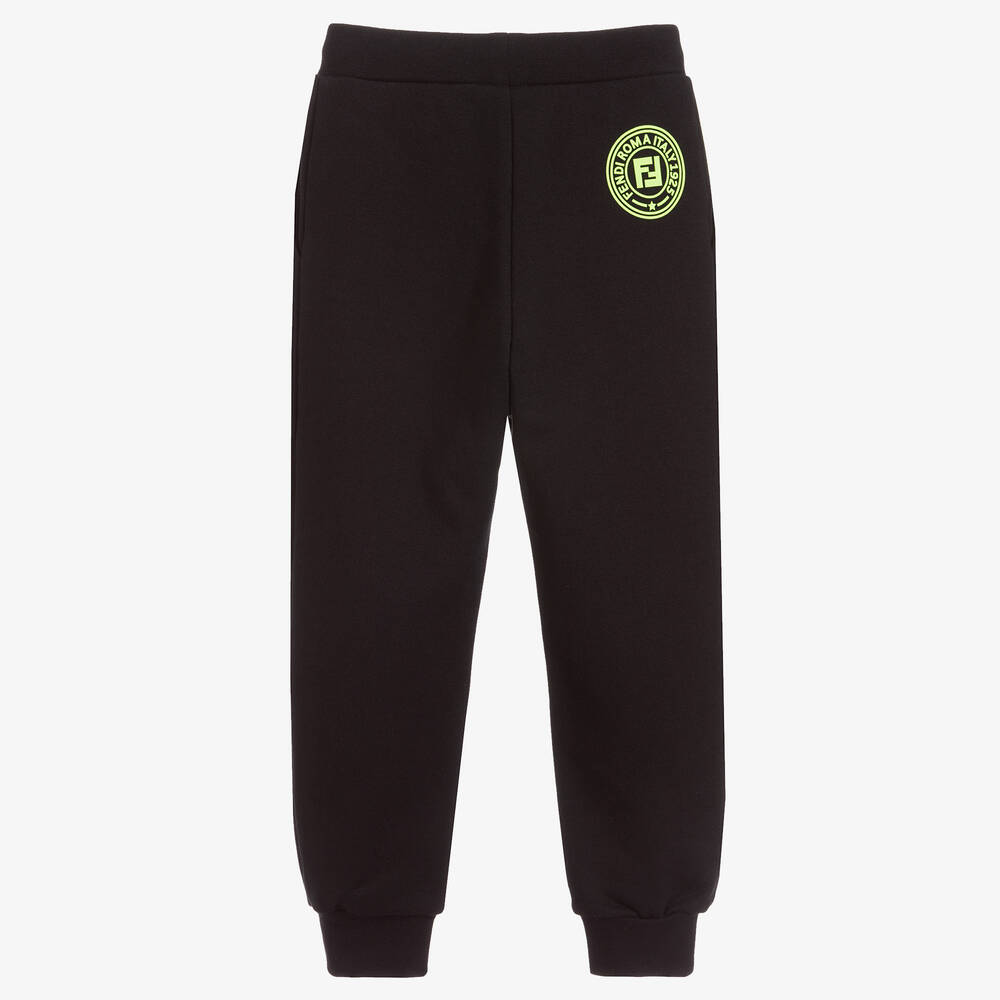 Fendi-جوغرز قطن لون أسود للأولاد | Childrensalon Outlet