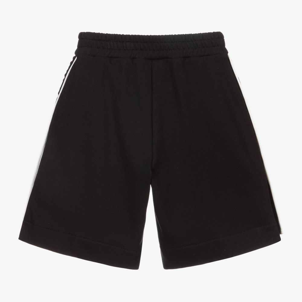 Fendi-Boys Black Cotton Logo Shorts | Childrensalon Outlet
