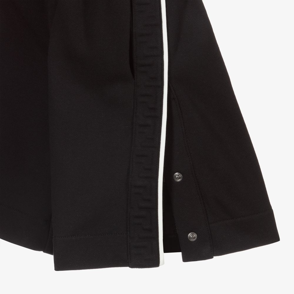Fendi-Boys Black Cotton Logo Shorts | Childrensalon Outlet